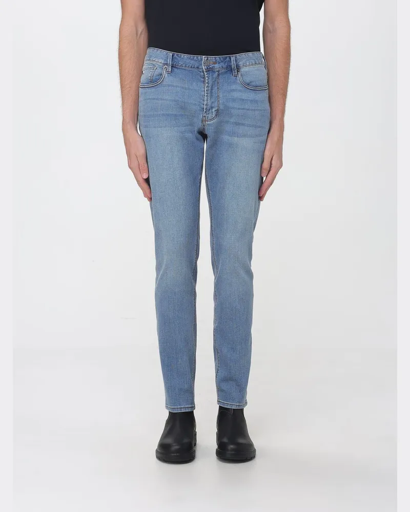 Emporio Armani Skinny Fit Jeans aus Stretch-Baumwolldenim mit fünf Taschen Blau