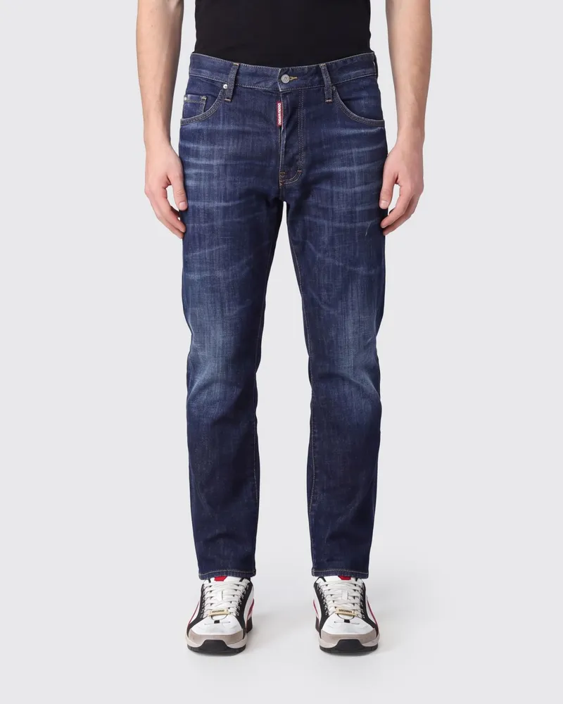 Dsquared2 Bro Straight-Fit-Jeans mit mittlerer Leibhöhe aus Stretch-Baumwolldenim Blau