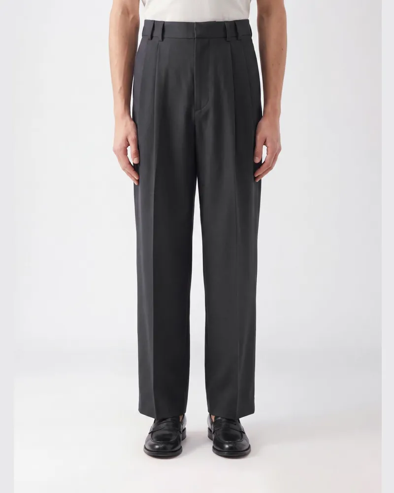 Studio Nicholson Weit geschnittene Schneiderhose Line aus Wollmischung Schwarz