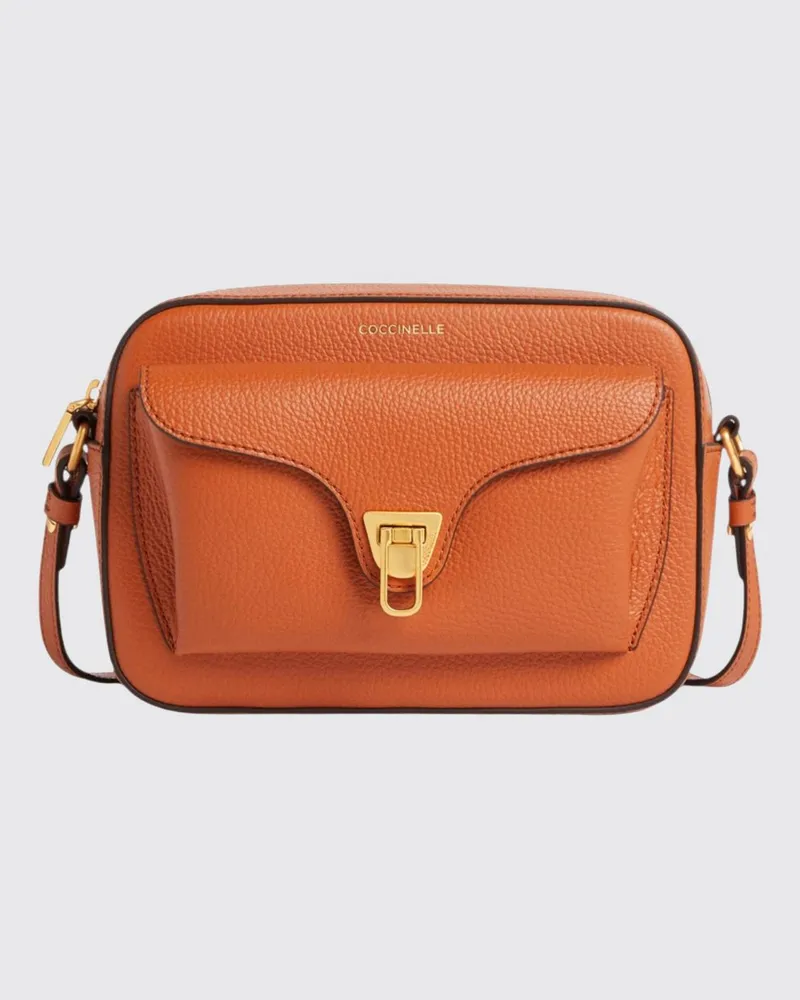 Coccinelle Beat Mini Tasche aus genarbtem Leder Brick