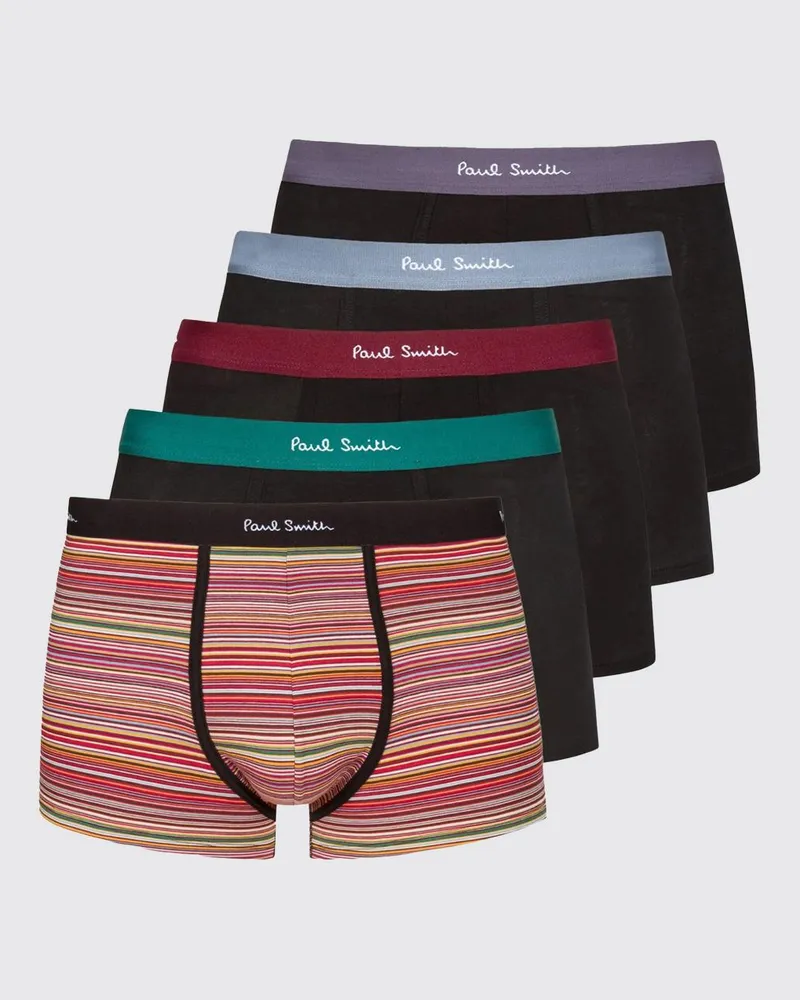 Paul Smith 5er-Set gestreifte Baumwoll-Boxershorts Schwarz