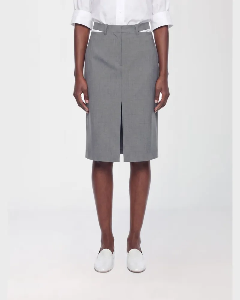 Jil Sander Midirock aus Schurwolle Grau