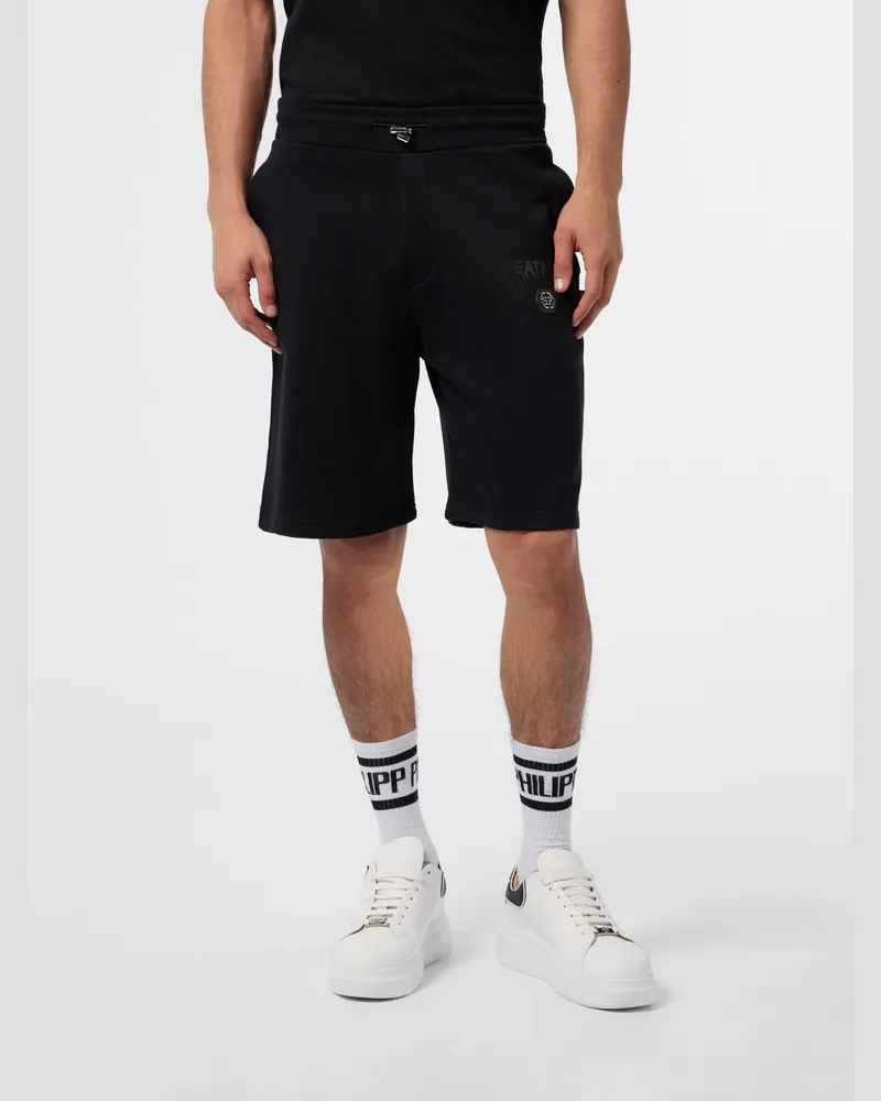 Philipp Plein Jogging-Shorts aus Baumwolle Schwarz