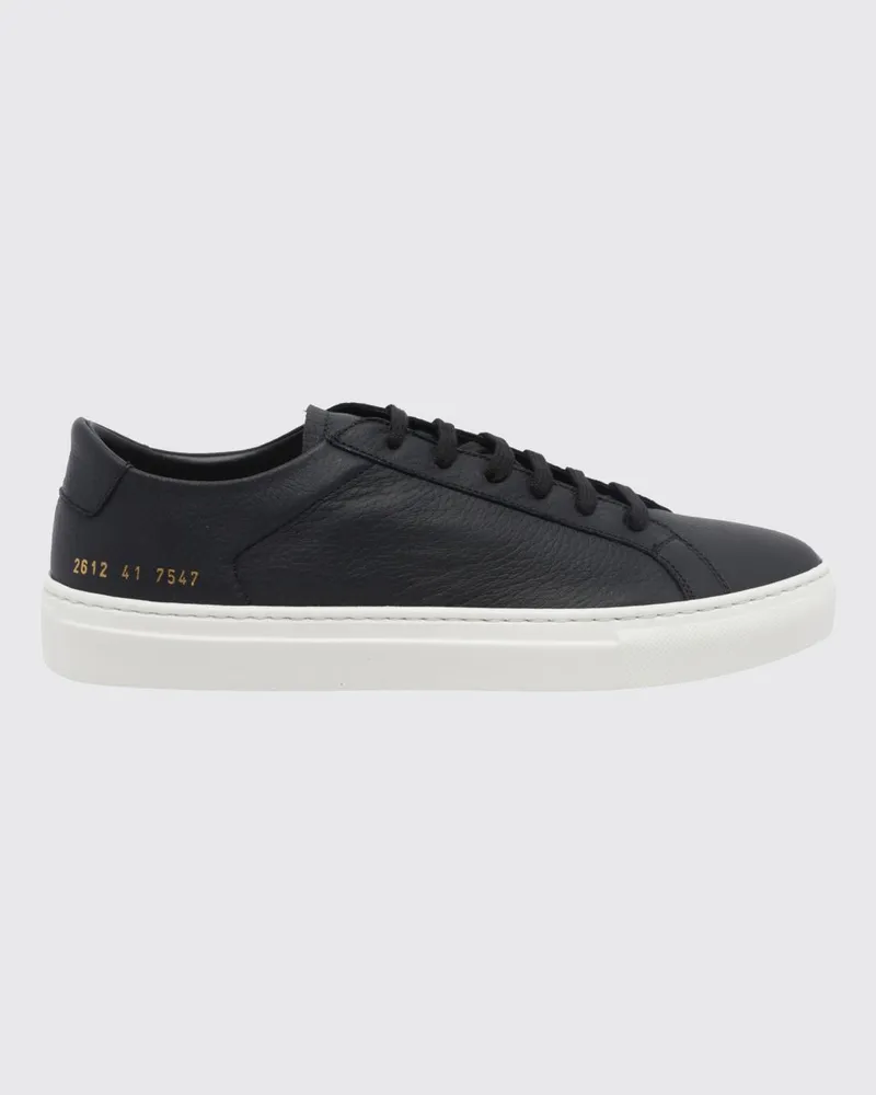 Common Projects Achilles Low-Top-Sneakers aus genarbtem Leder mit Logo Schwarz