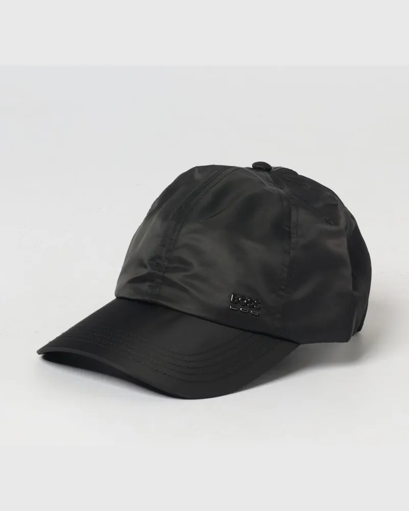 HUGO BOSS Baseballkappe aus Polyamid mit festem Schirm und Metalllogo Schwarz