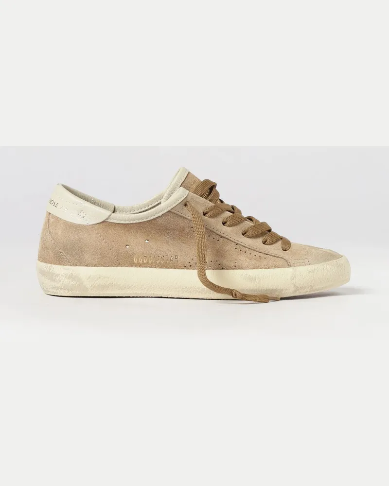 Golden Goose Super-Star Sneakers aus Veloursleder im Used-Look mit laminiertem Logo Tabak