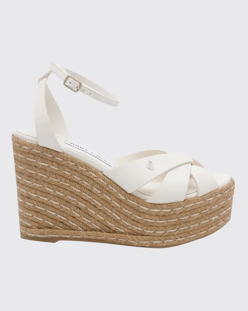 Jimmy Choo Korra hohe Keilsandalen aus Nappaleder mit Knöchelriemen Weiß