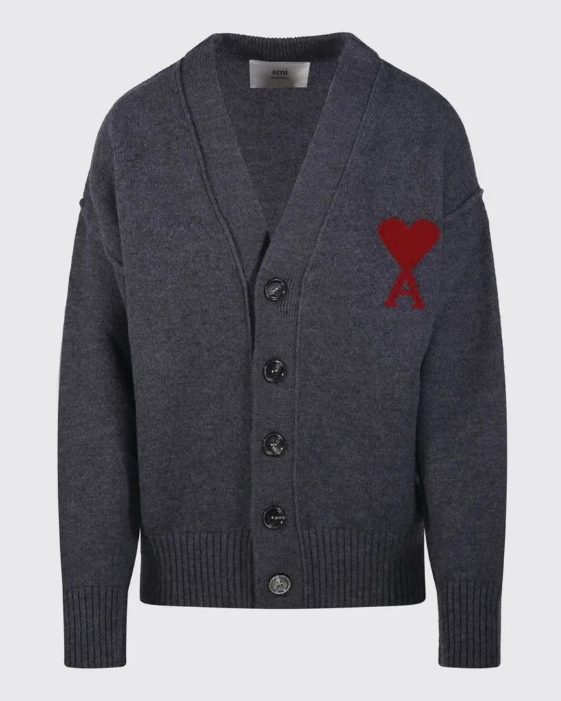 AMI Paris Strickjacke herren Charcoal