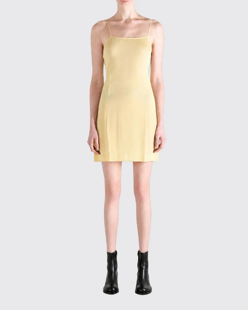 Paloma Wool Mini-Slipkleid aus reiner Seide mit quadratischem Ausschnitt Yellow