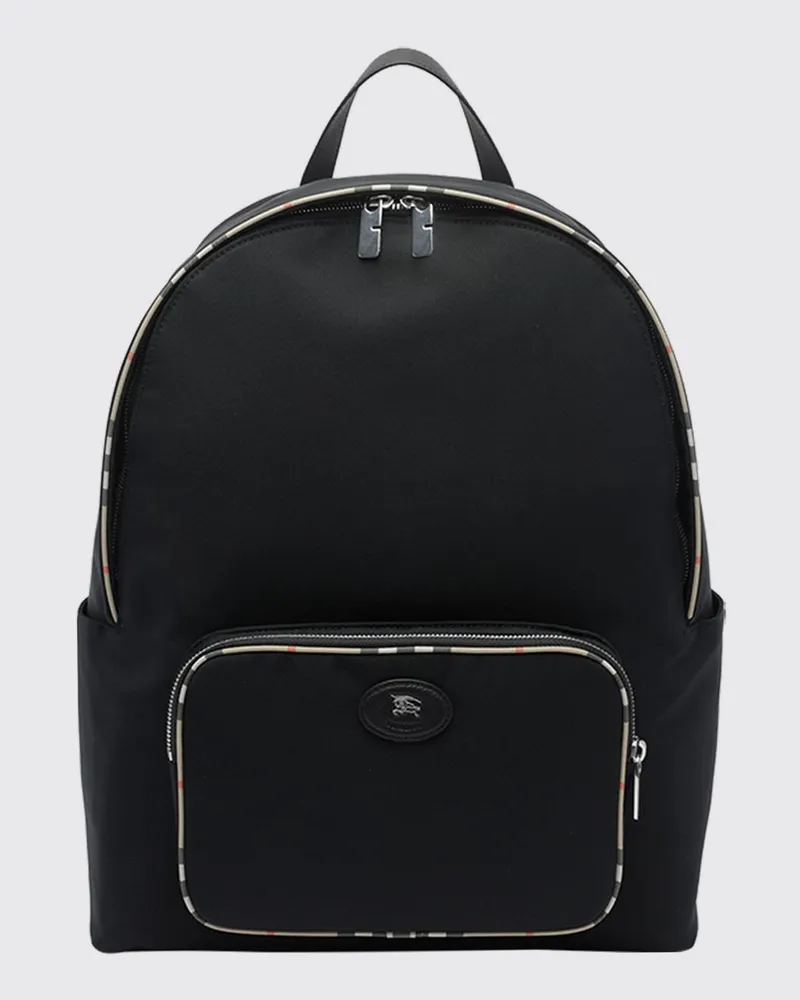 Burberry Rucksack aus schwarzem Polyester mit Equestrian Knight Design-Logo Schwarz