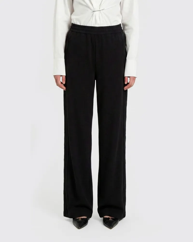 Twin-Set Palazzo-Hose aus Viskosemischung Schwarz