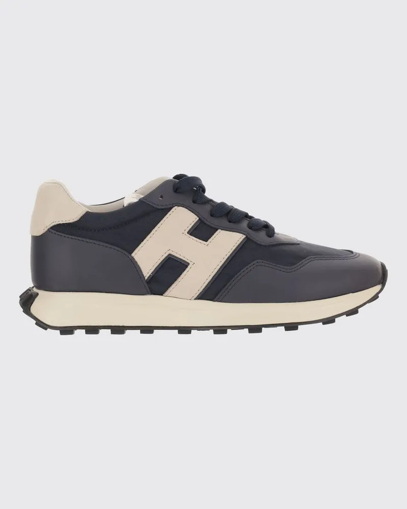 Hogan H601 Sneaker aus Glattleder und Mesh mit H-Logo und gezahnter Sohle Grau