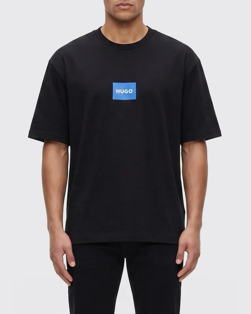 HUGO BOSS Baumwoll-T-Shirt mit Logo Schwarz