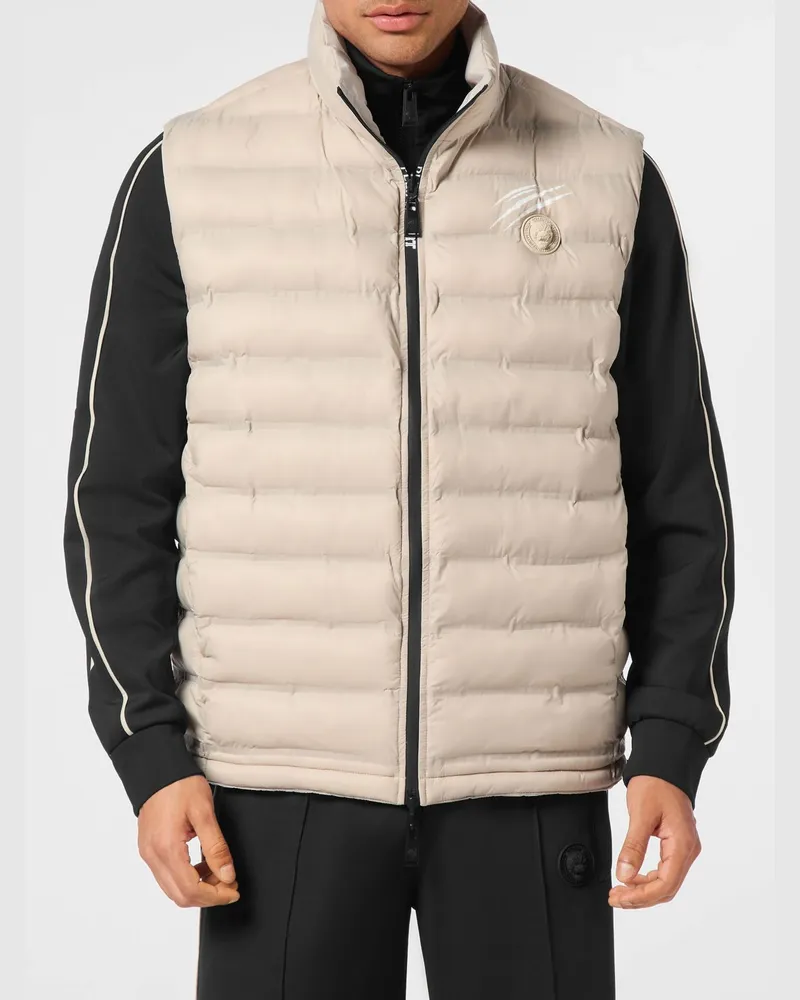 Philipp Plein Gesteppte und wattierte Nylonweste Beige