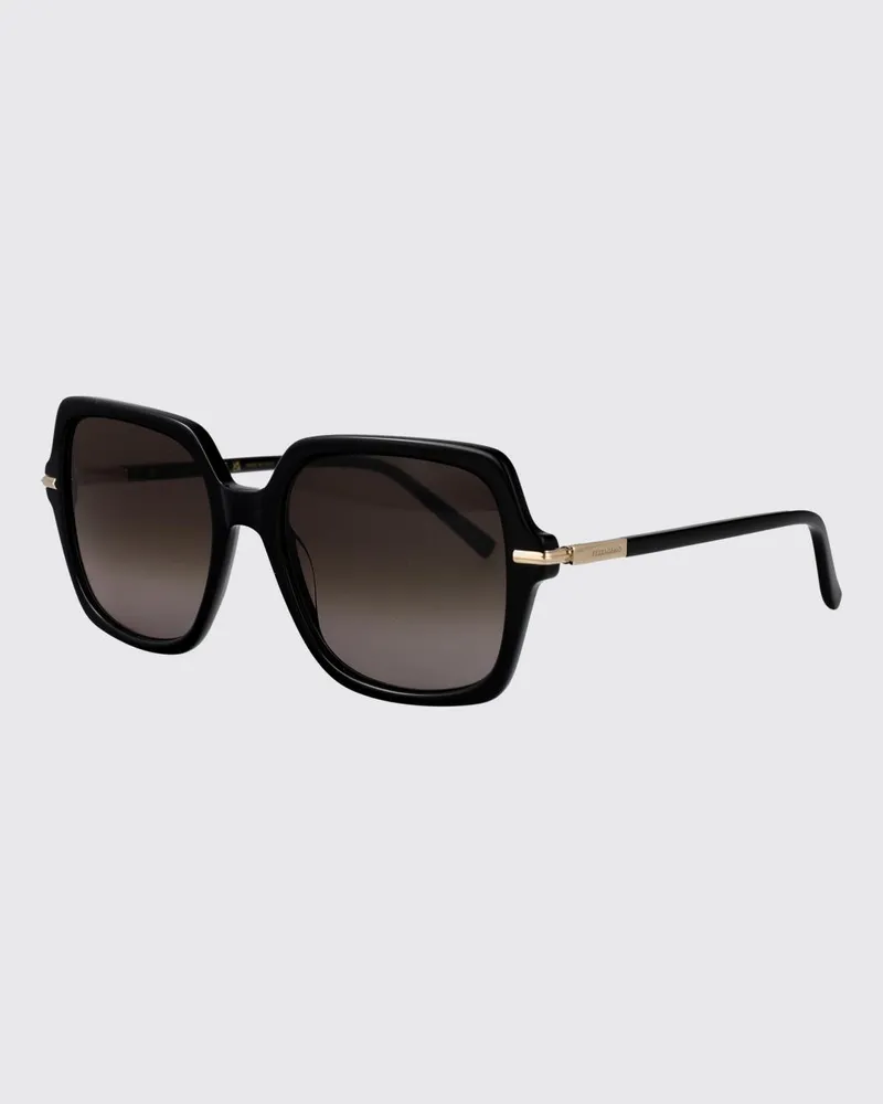 Ferragamo Schmetterlings-Sonnenbrille von aus Acetat mit Logo-Schriftzug und dunklen Gläsern Schwarz