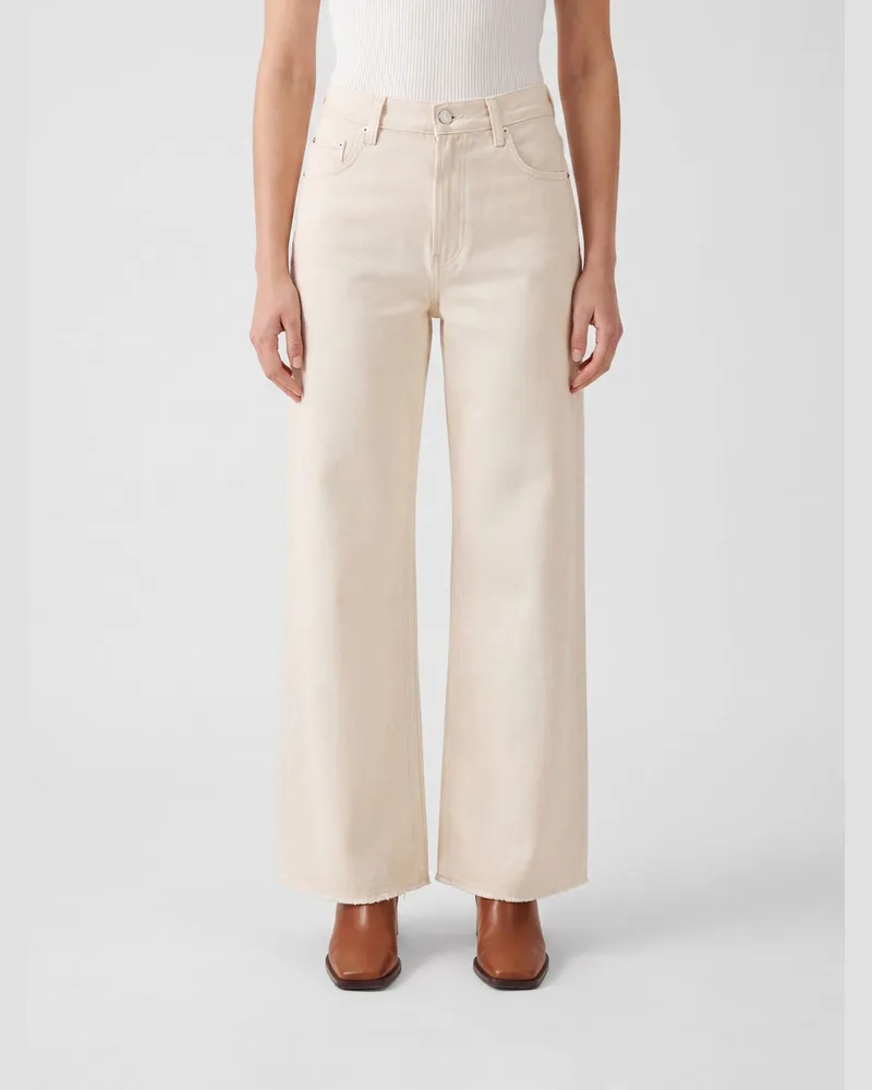 Haikure Hoch taillierte Winny Jeans von mit weitem Bein aus Bio-Baumwolldenim Weiß