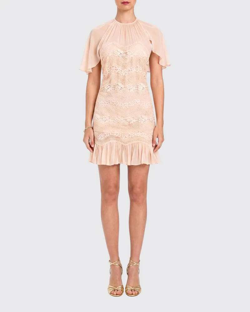 Twin-Set Mini-Kleid aus Viskose und Spitze Peach