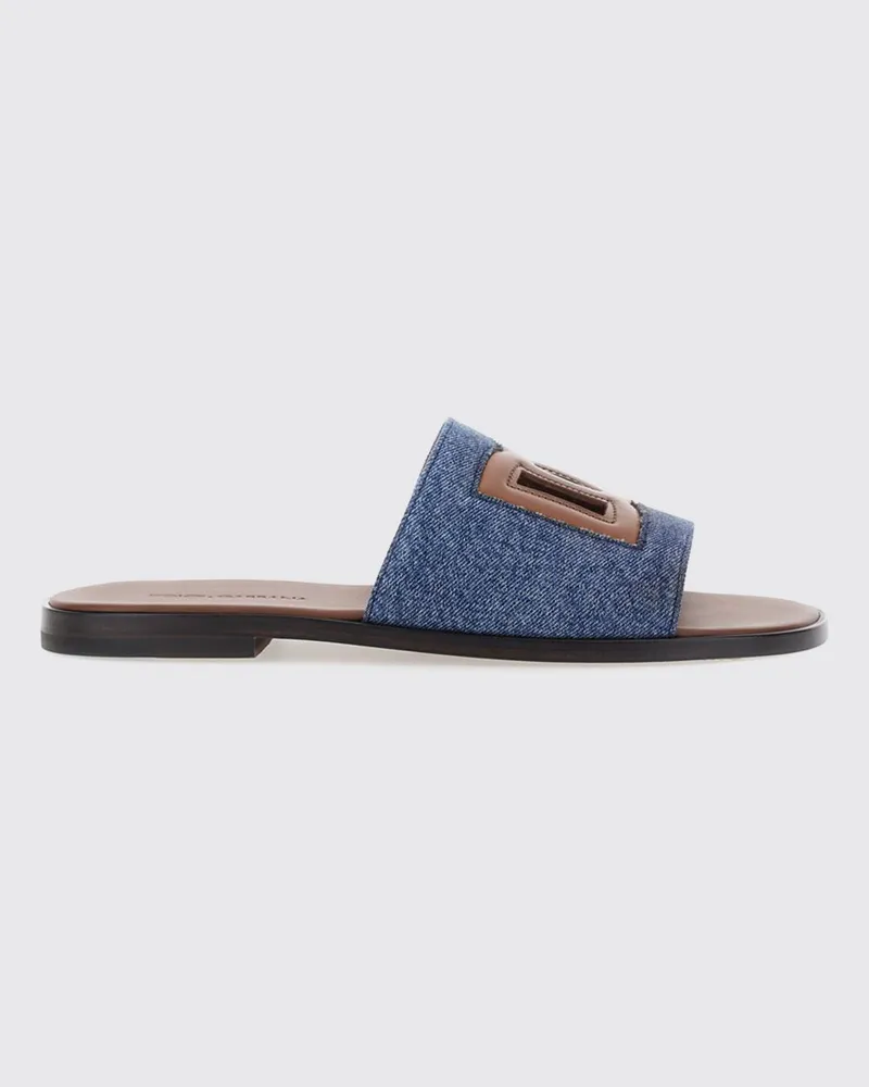 Dolce & Gabbana DOLCE  GABBANA DG Light Slides von Dolce & Gabbana aus Baumwolldenim mit DG-Monogramm Braun