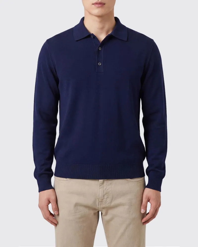 Tom Ford Strickpolo Blau