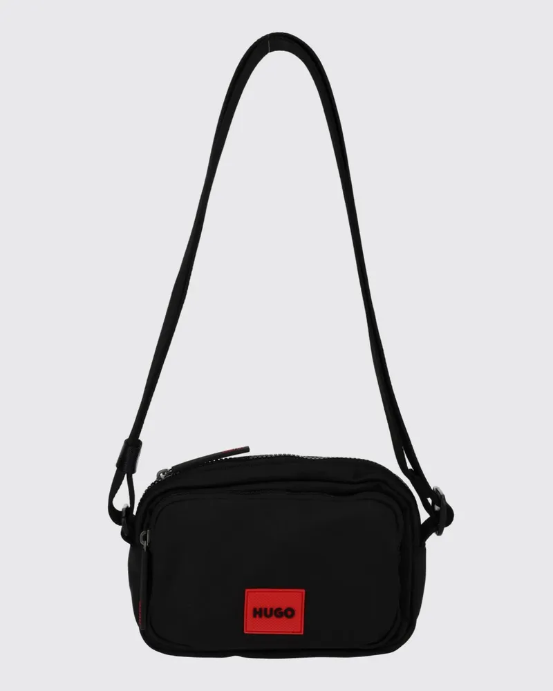 HUGO BOSS Ethon 3.0 Umhängetasche aus recyceltem Nylon mit Logo-Patch Schwarz