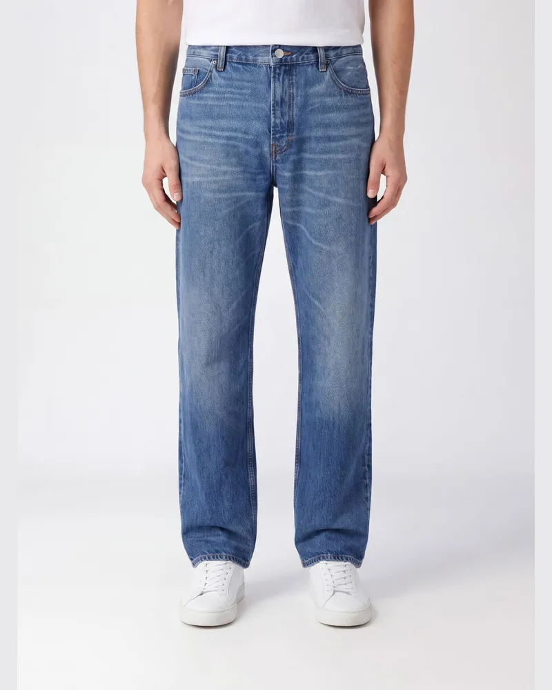 Frame Denim Relaxed Jean Regular Fit Jeans aus Baumwoll-Denim Blau