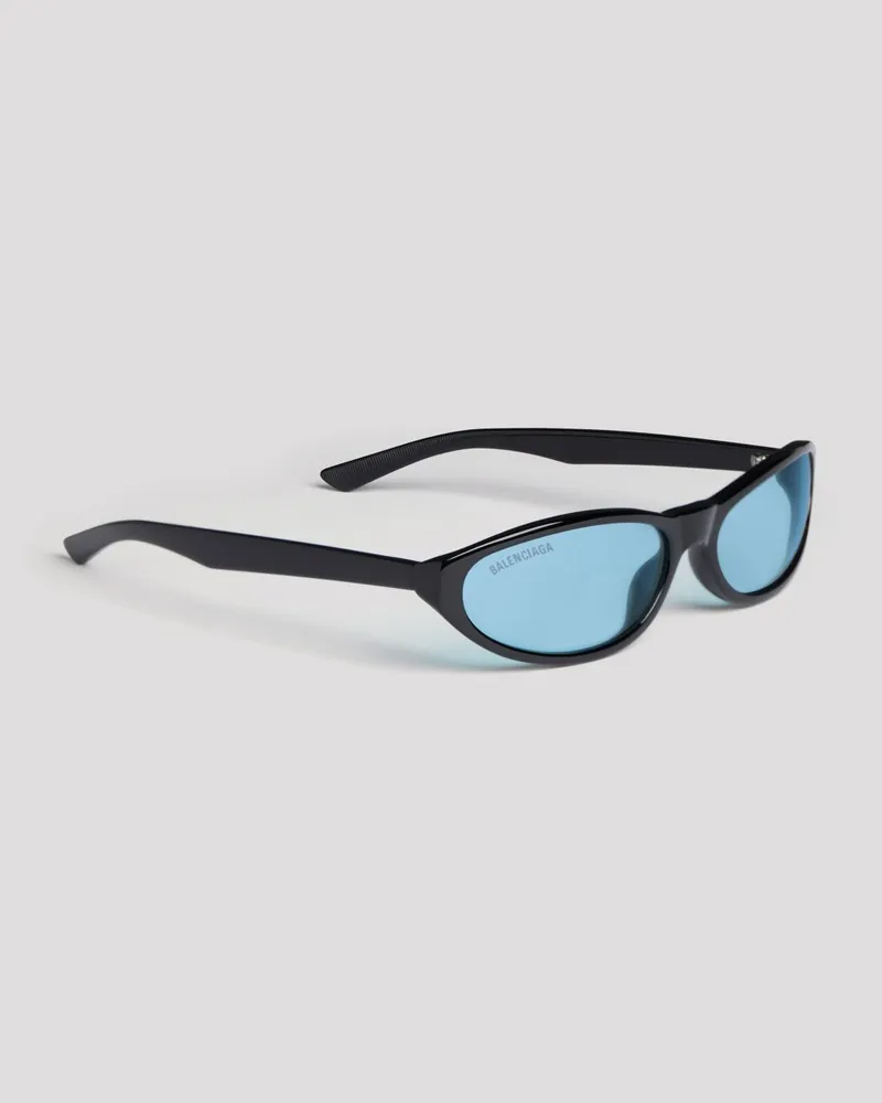 Balenciaga Neo Sonnenbrille mit ovalem Rahmen aus recyceltem Acetat mit Logo Schwarz