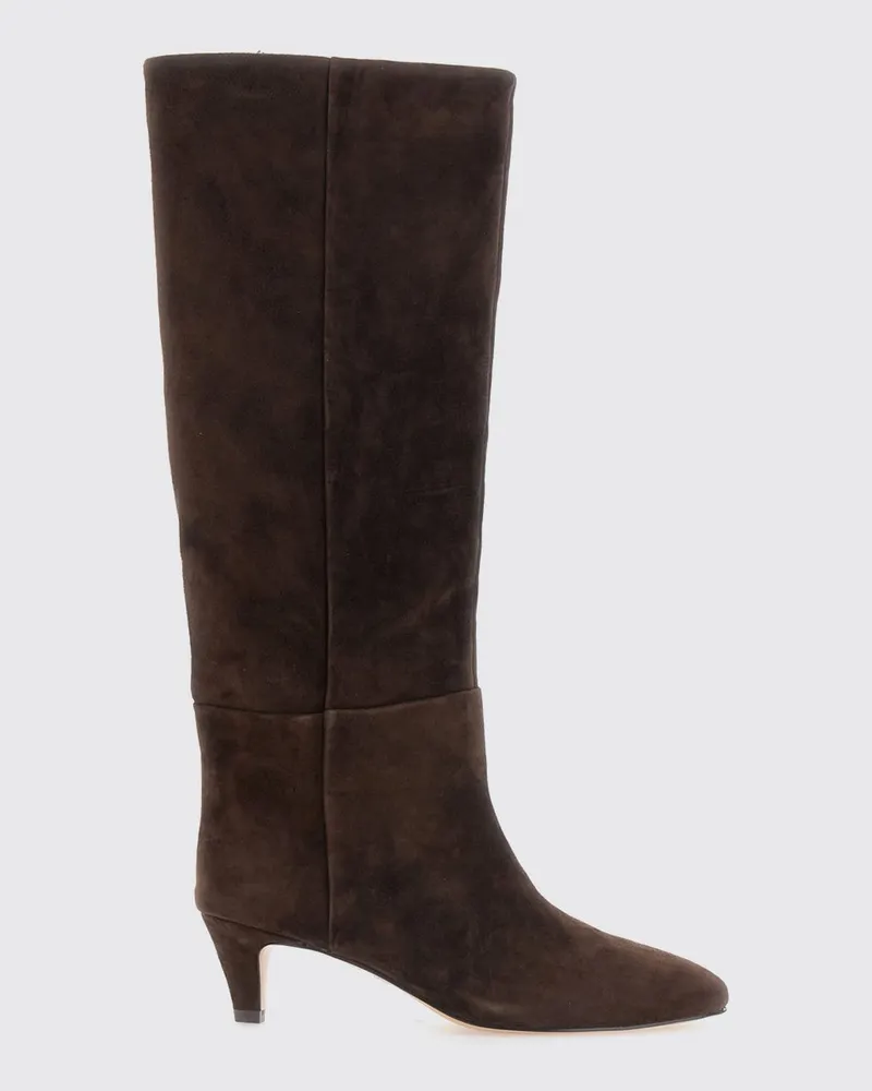 Twin-Set Kniehohe Stiefel aus Wildleder mit mittlerem Stilettoabsatz Braun