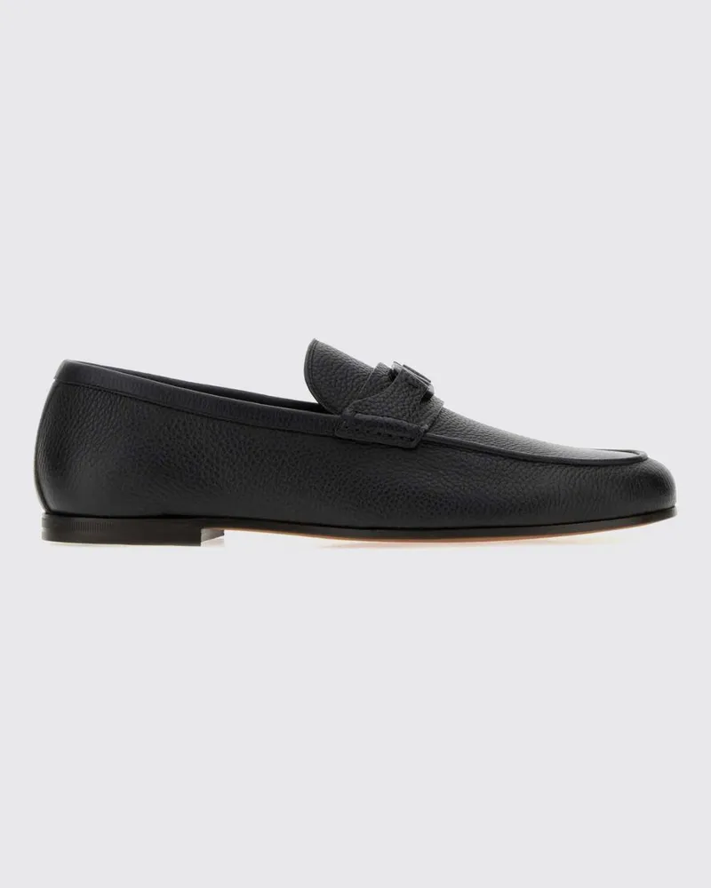 Valentino Garavani VLogo Signature Loafer aus genarbtem Kalbsleder Schwarz