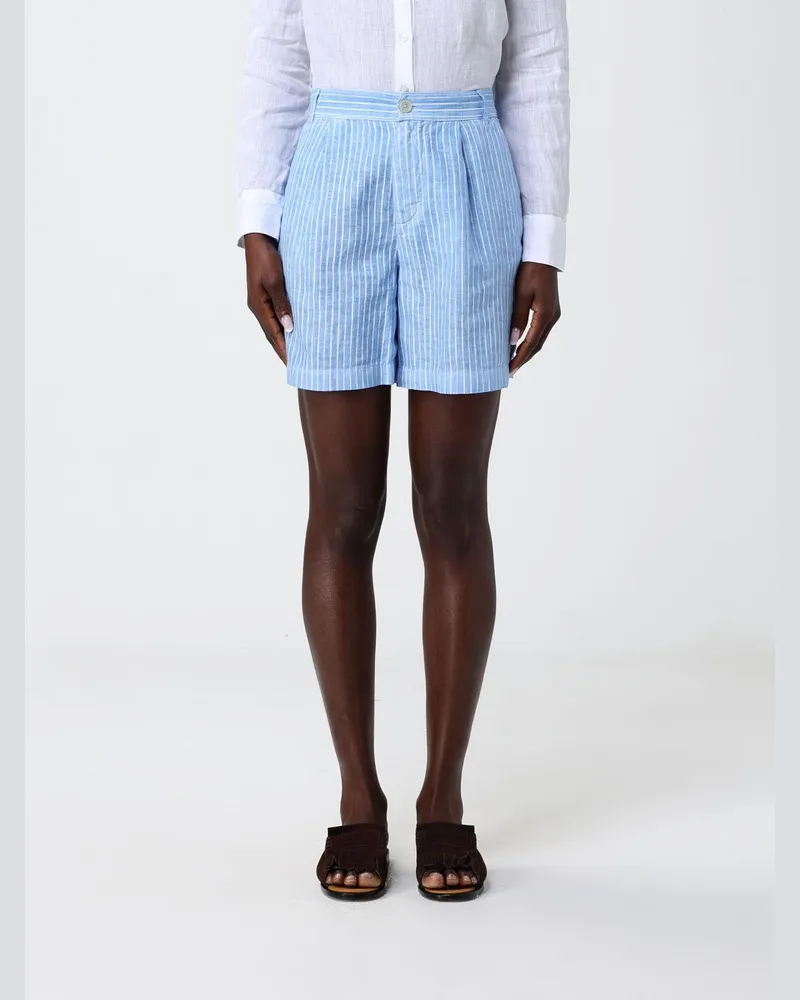 120% Lino Gestreifte Leinen-Shorts Avion