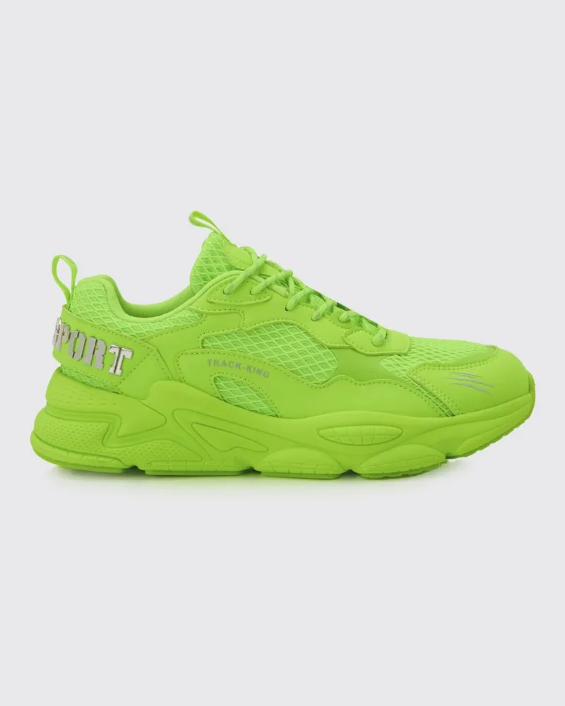 Philipp Plein Track-King Sneakers aus Leder und Mesh Gelb