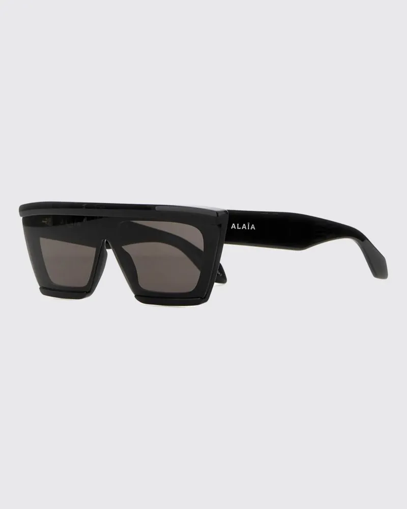 Alaïa Rechteckige Cat-Eye-Sonnenbrille aus Acetat Schwarz