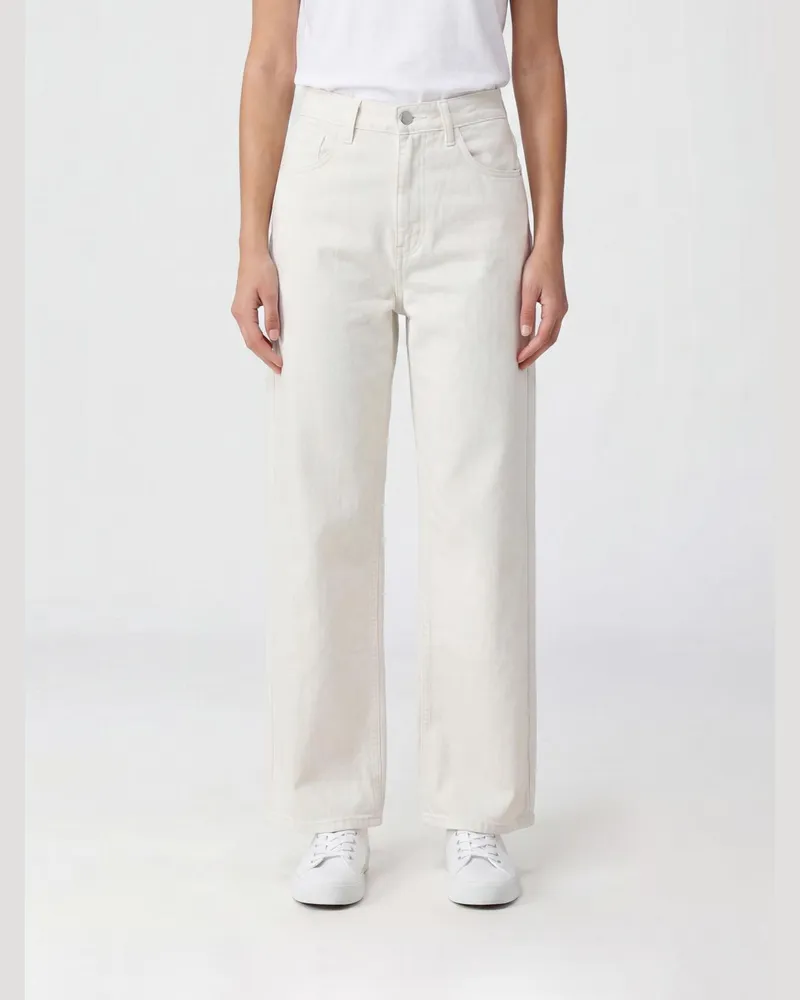 Carhartt WIP Weit geschnittene Jane Jeans von mit hoher Taille aus weißem Baumwolldenim Weiß