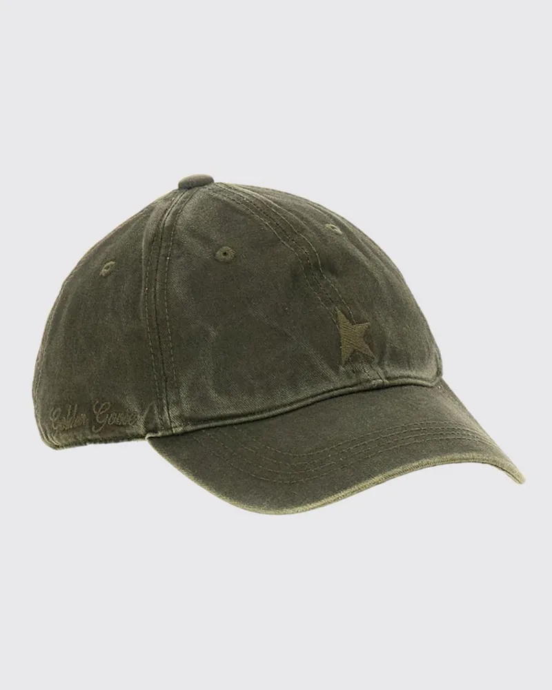 Golden Goose Baseballkappe aus Baumwolle im Used-Look mit Logostickerei Grün