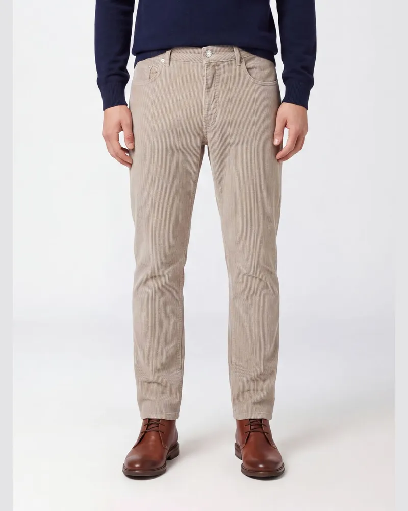 Brunello Cucinelli Slim-Fit Fünf-Taschen-Hose aus Baumwoll-Cord Grau