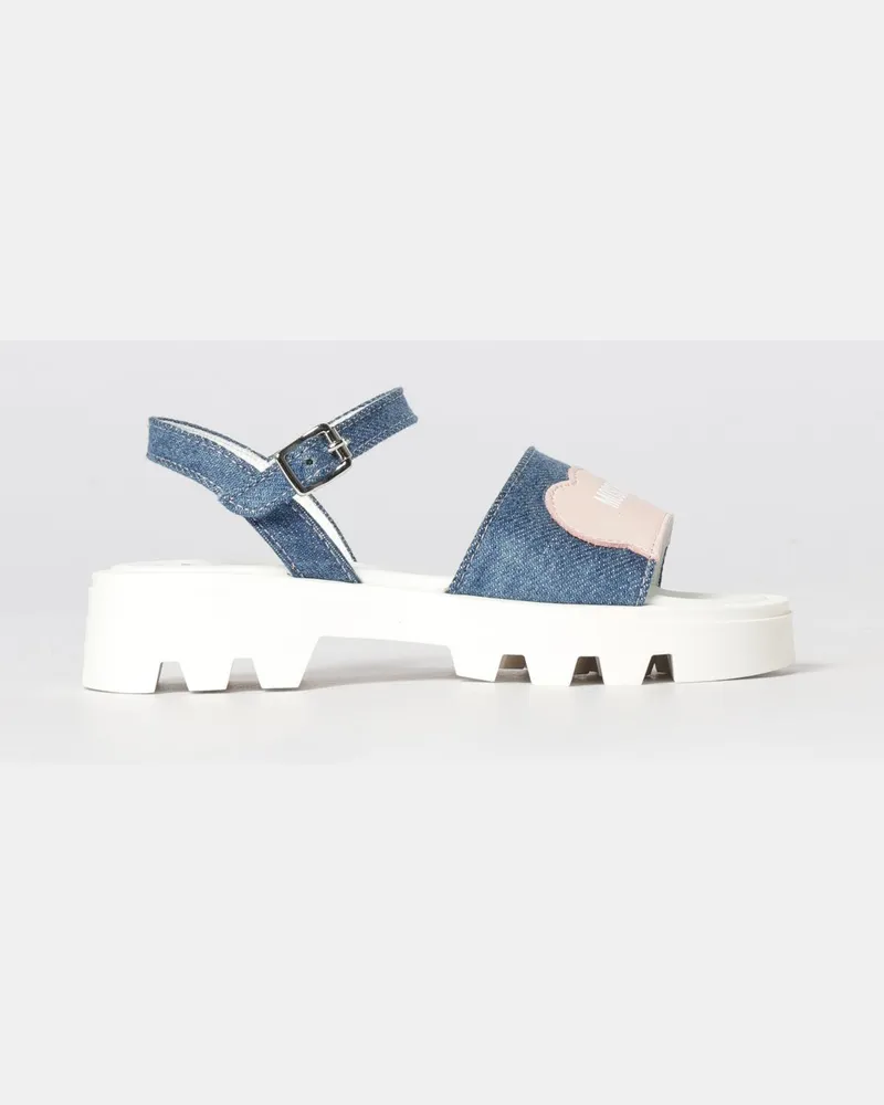 Moschino Denim- und Leder-Sandalen Denim