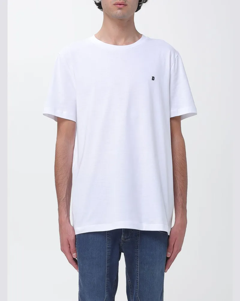 Dondup Baumwoll-T-Shirt mit Mini-Logo Weiss