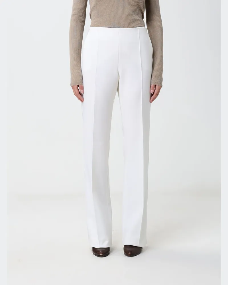 Max Mara Hoch taillierte Skinny-Hose aus reiner Schurwolle Weiß