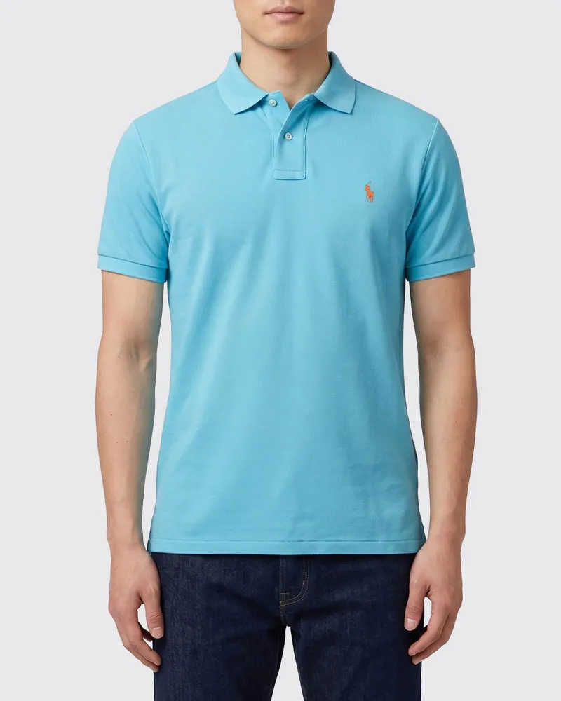 Ralph Lauren Pony-Logo Baumwoll-Poloshirt Türkis
