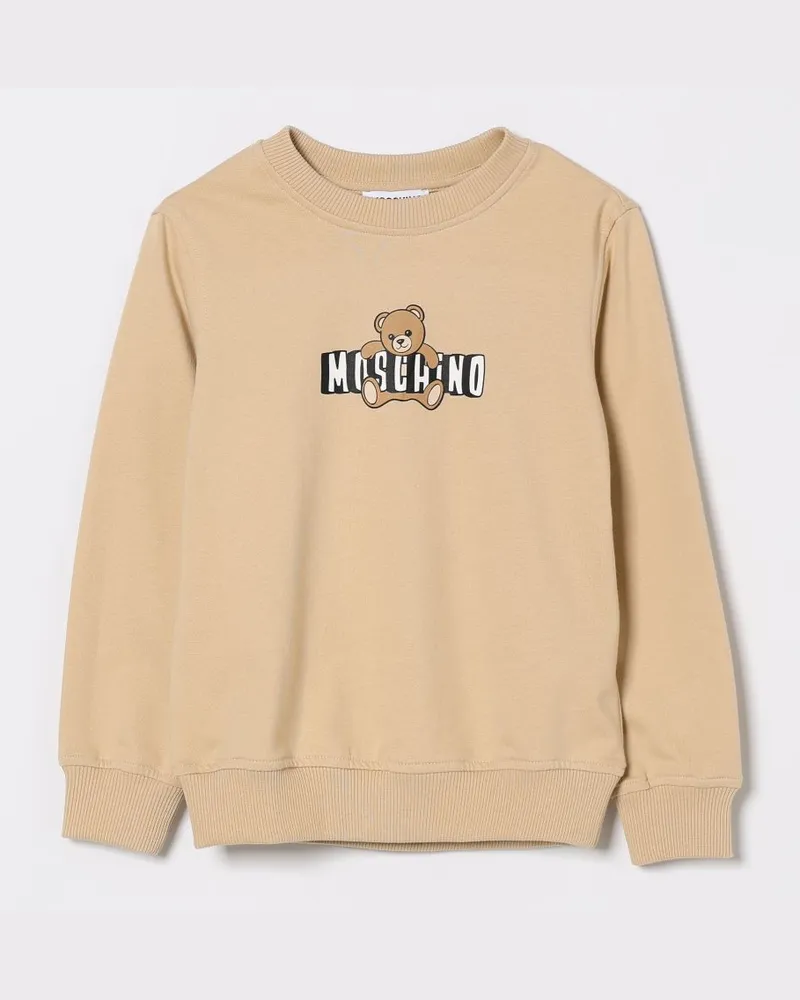 Moschino Teddy Bear Baumwoll-Rundhals-Sweatshirt Cream