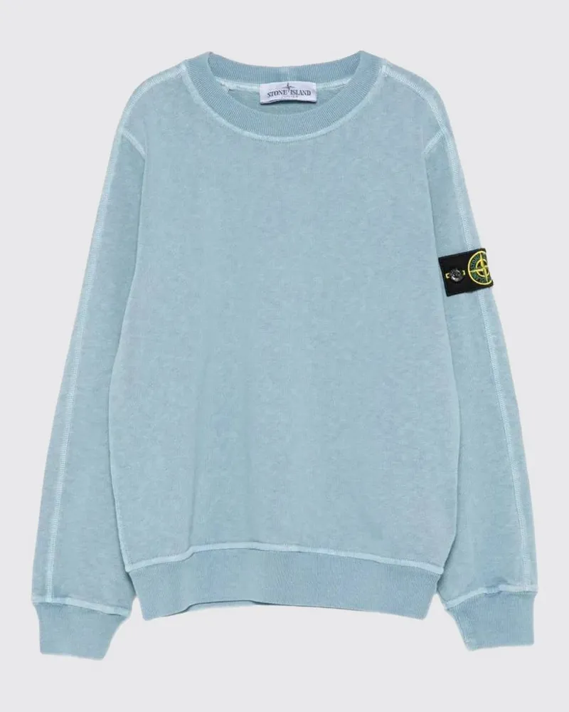 Stone Island Rundhals-Pullover aus Baumwolle Blau
