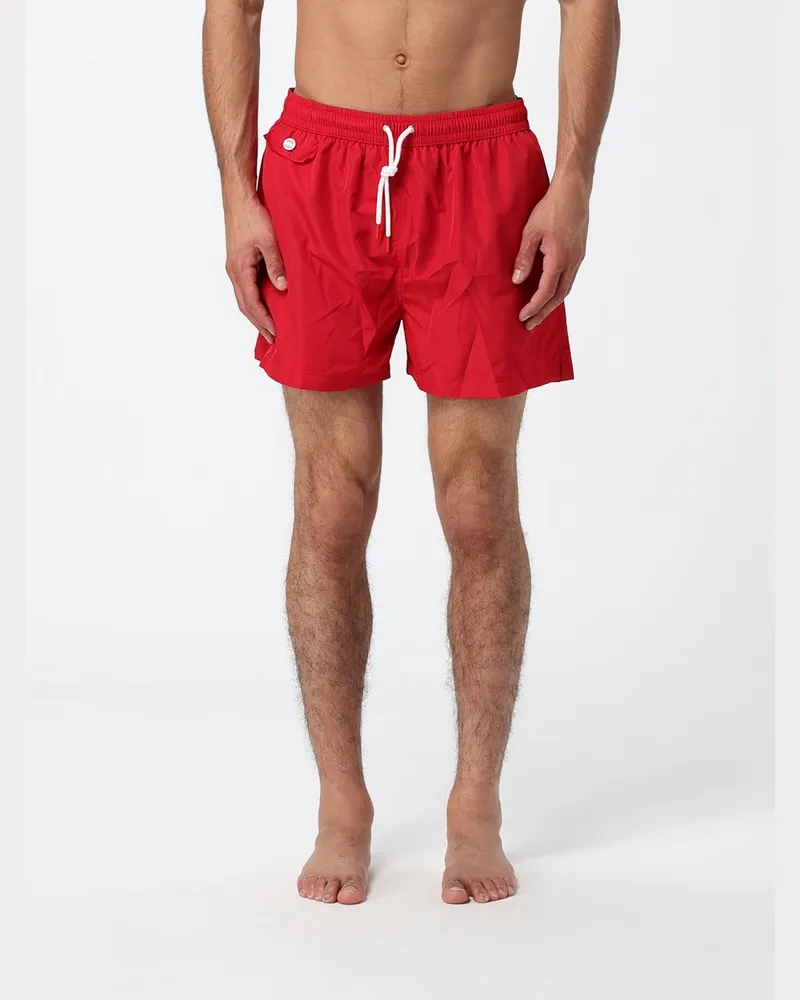 Kiton Badeshorts aus Polyester mit elastischem Bund Rot