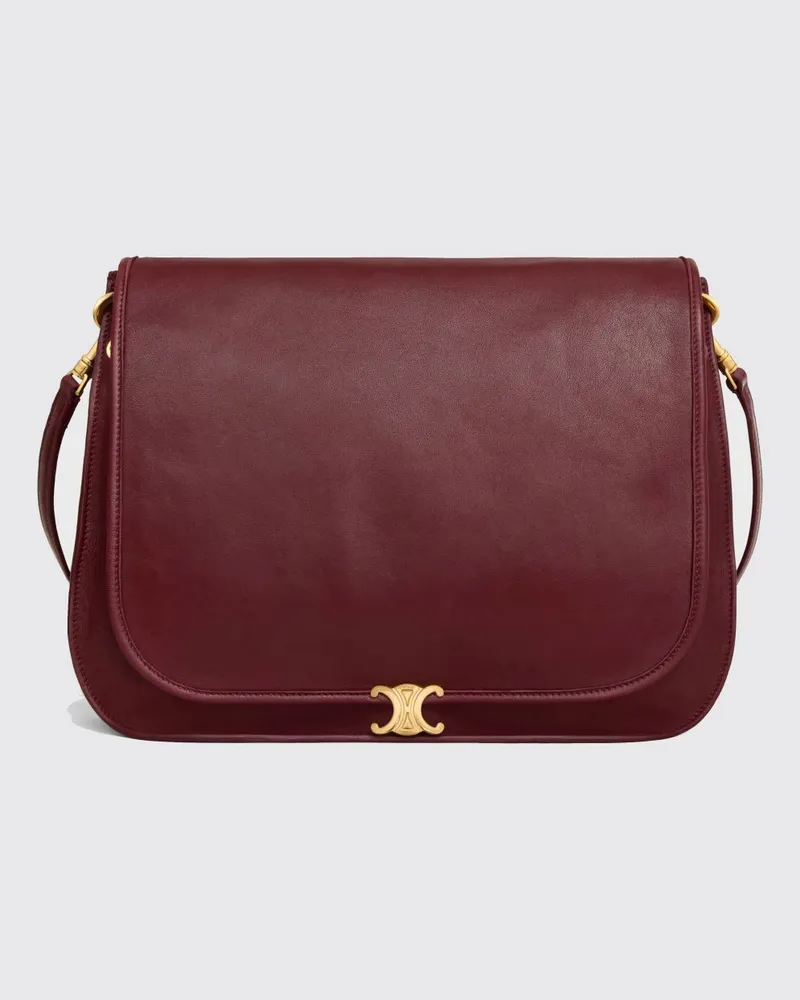Celine Schultertasche damen Burgunderrot