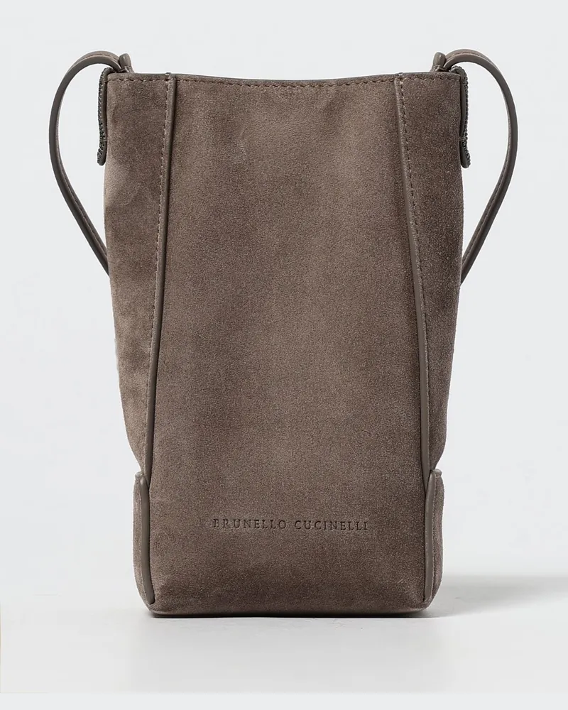 Brunello Cucinelli Schultertasche damen Taubengrau