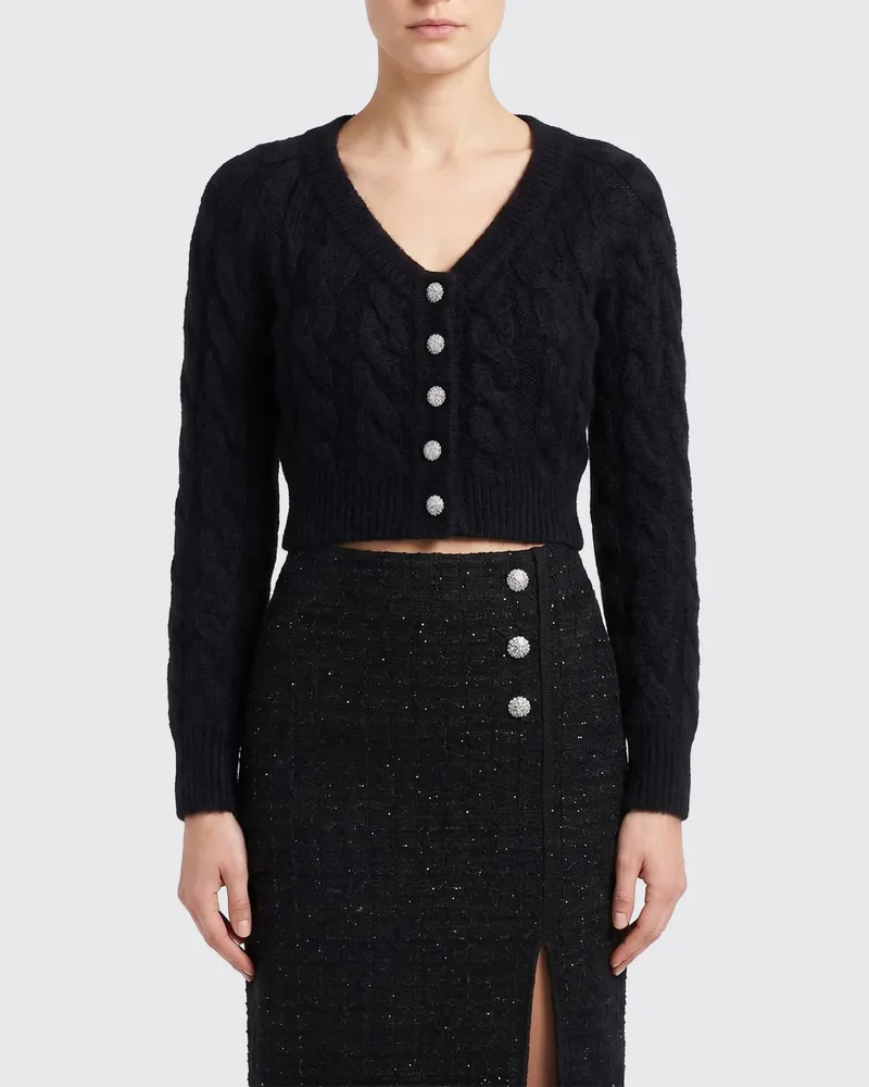 Alessandra Rich Kurzer Mohairwoll-Cardigan Schwarz