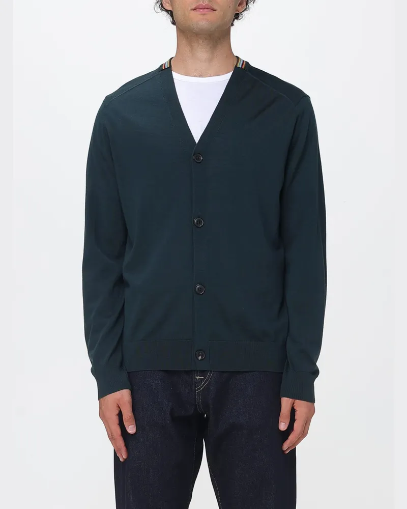 Paul Smith V-Ausschnitt Cardigan aus reiner Merinowolle Flaschengrün