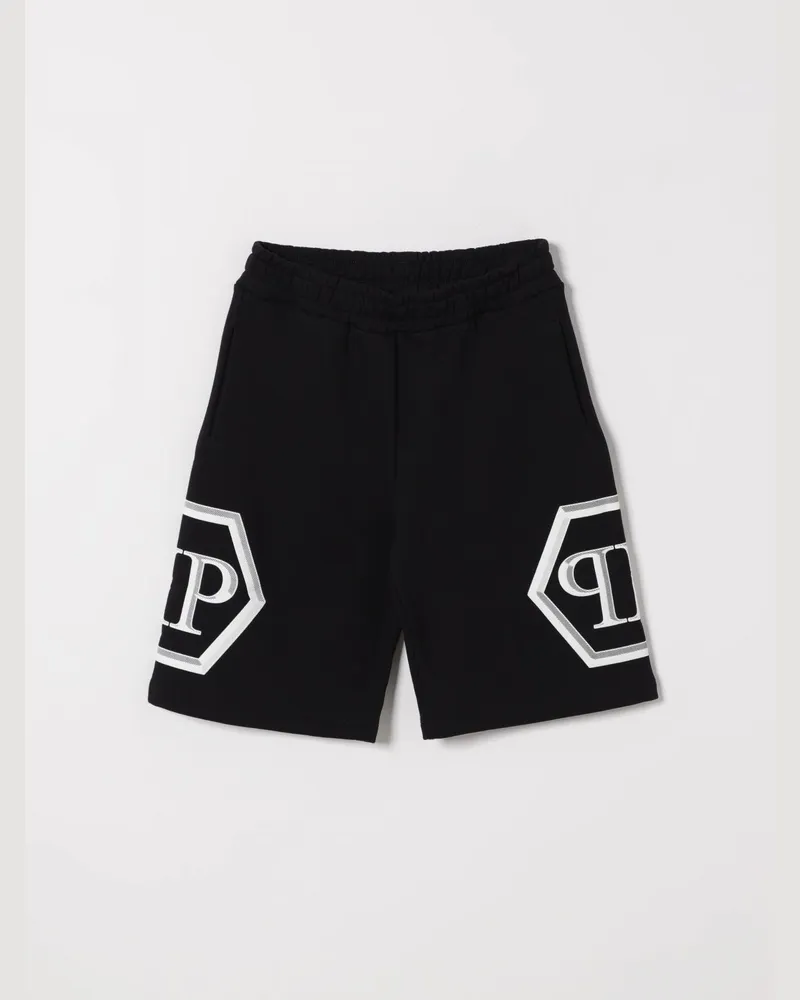 Philipp Plein Baumwoll-Jogging-Shorts mit Logo Schwarz