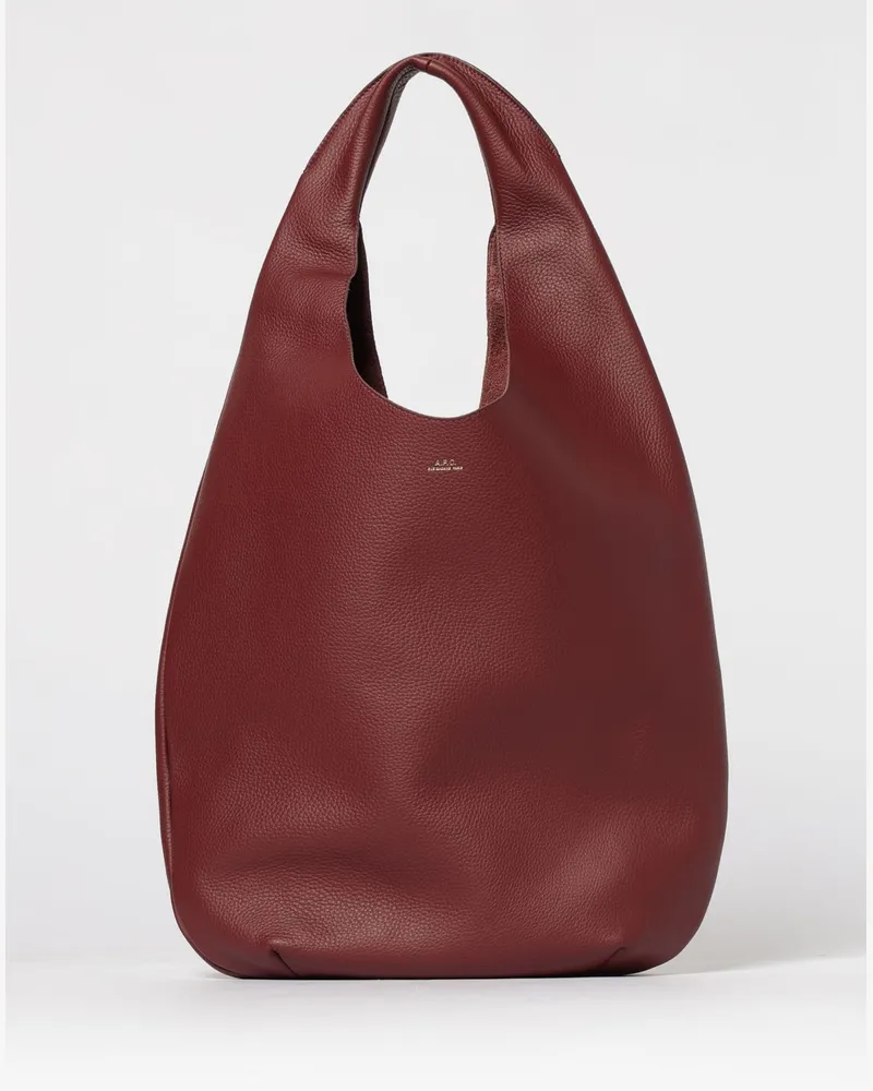 A.P.C. Schultertasche damen Burgunderrot