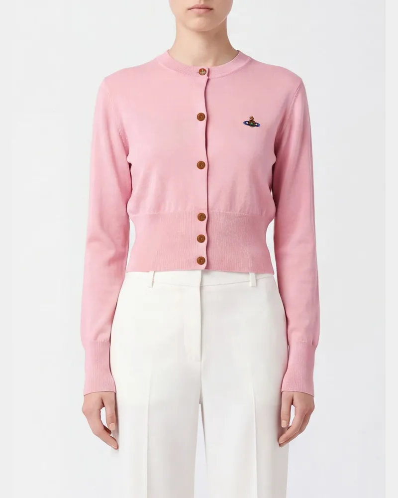 Vivienne Westwood Slim-Fit-Cardigan Bea von mit kontrastierender Orb-Logo-Stickerei Pink
