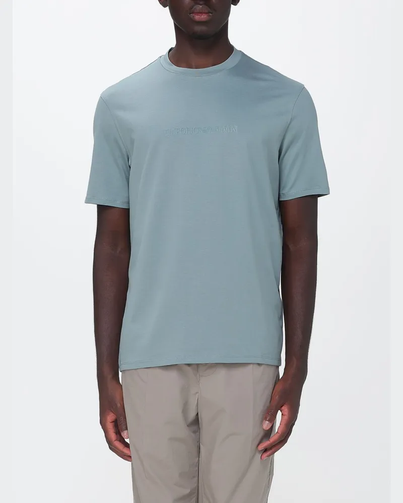 Emporio Armani Basic T-Shirt aus Baumwolle mit Adler Bunt