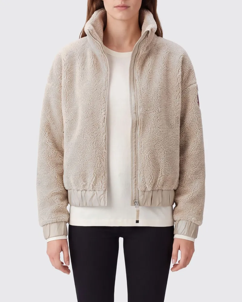 Parajumpers Kurze Fleecejacke mit Stehkragen und Logo-Patch Beige